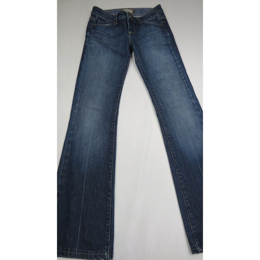 Paige Jeans Petite Premium Denim Bootcut Women's 25 Dark Wash Low Rise Y2K
